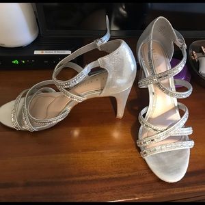 Silver metallic dress sandal